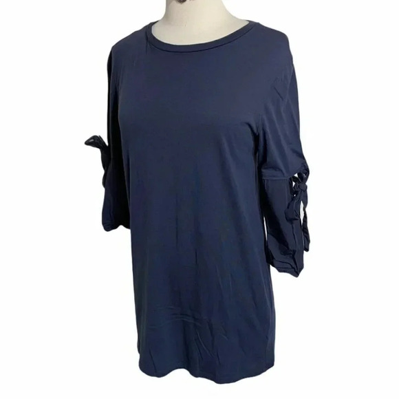 Topshop 6‎ navy tunic with bows on sleeve - Picture 1 of 6